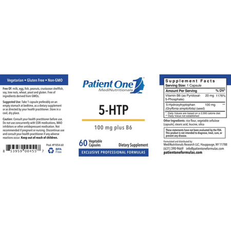 5 HTP 100mg w/Vitamin B6 by Patient One