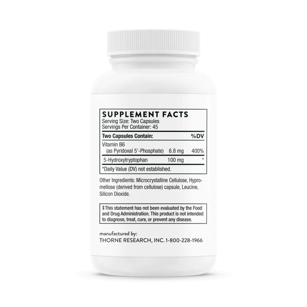 Thorne 5-Hydroxytryptophan 90 caps supplement facts