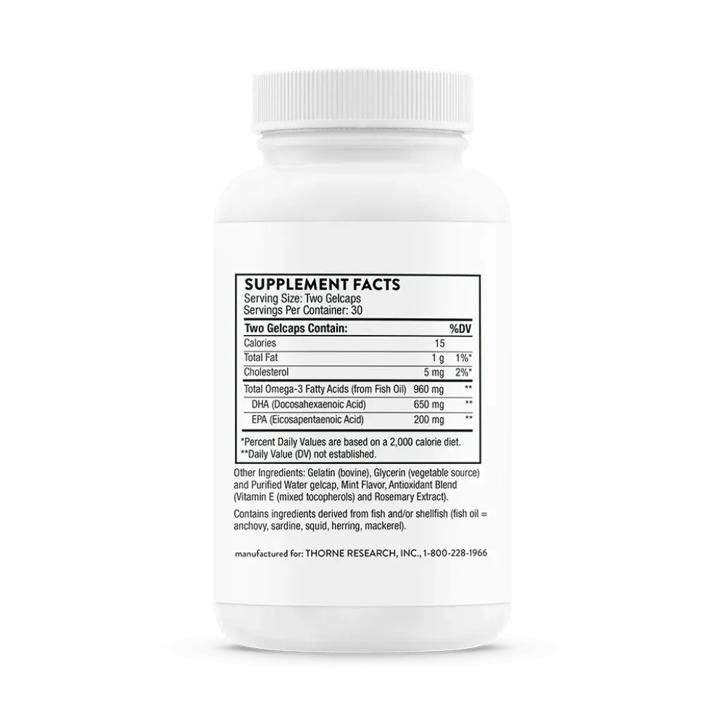 Thorne Advanced Nutrients 240 vegcaps supplement facts