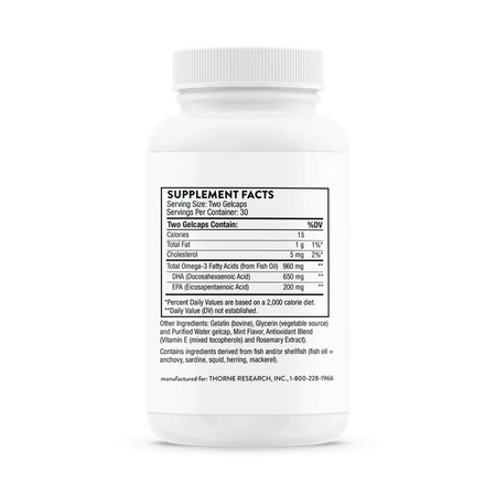 Thorne Advanced Nutrients 240 vegcaps supplement facts