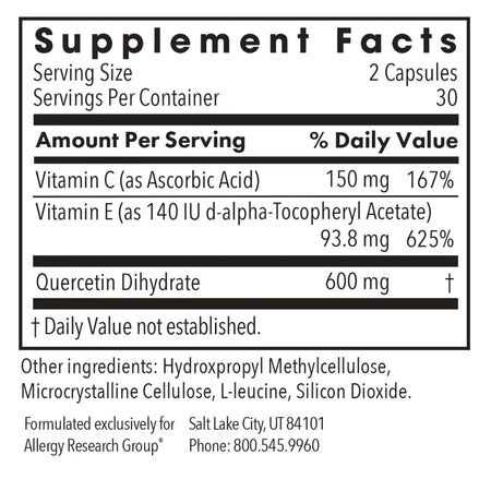 Allergy Research Group Quercetin 300 - 60 vegcaps