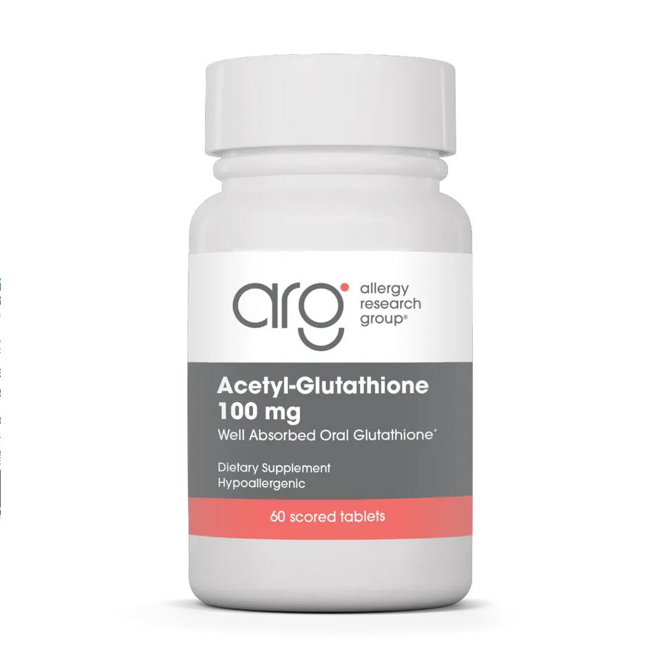 Allergy Research Group Acetyl-Glutathione 100 mg tabs label