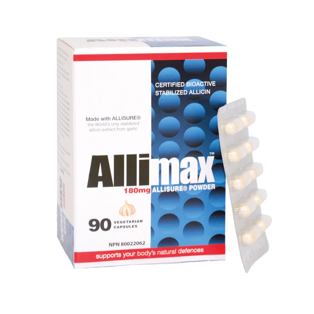 Allimax 180 mg garlic supplement – high-potency allicin for immune health and circulation support