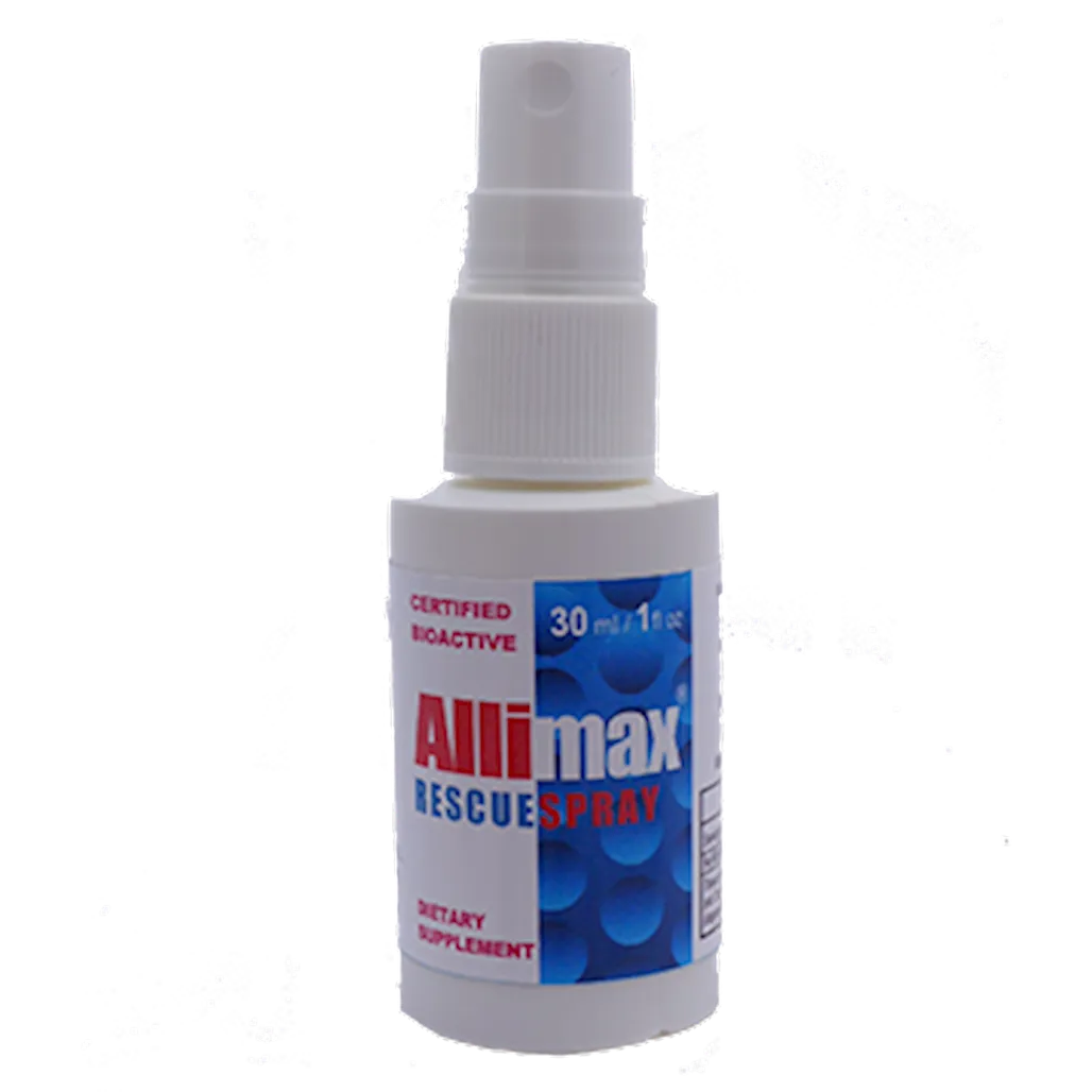 Allimax Rescue Spray bottle – stabilized allicin garlic spray for immune and throat support