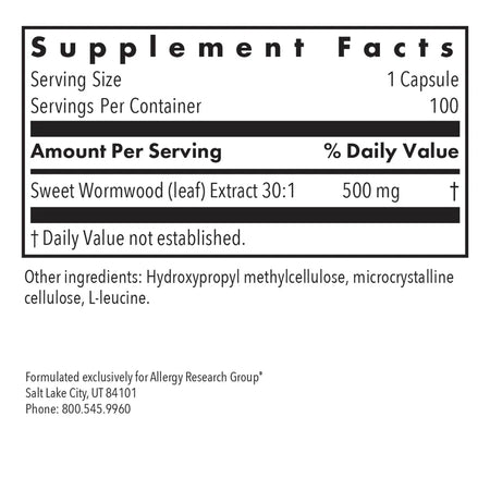 Buy Allergy Research Group Artemesia - 100 vegcaps