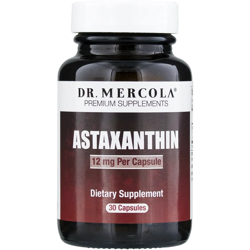Dr. Mercola Astaxanthin 12 mg Organic Carotenoid Antioxidant Supplement Capsules for Immune Support and Cellular Protection