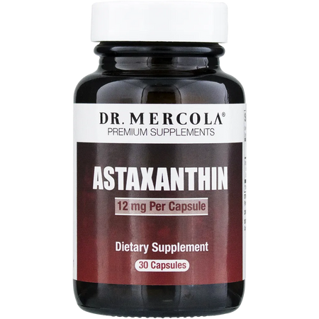 Dr. Mercola Astaxanthin 12 mg Organic Carotenoid Antioxidant Supplement Capsules for Immune Support and Cellular Protection