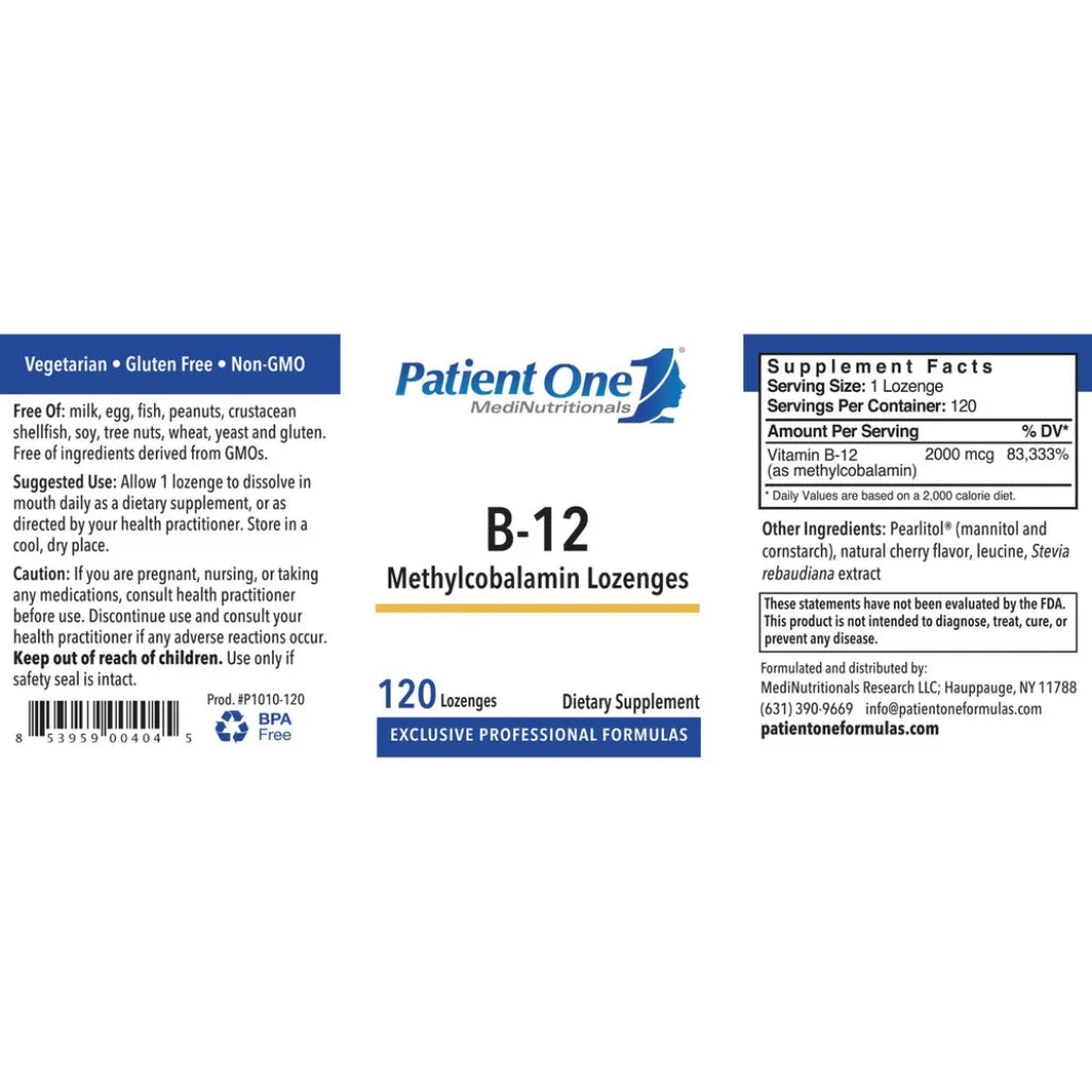 B-12 Methylcobalamin Lozenges (Fast Melt) by Patient One