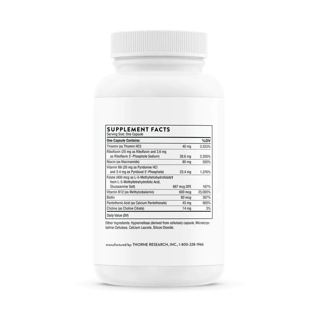 Thorne B-Complex #12 60 caps supplement facts
