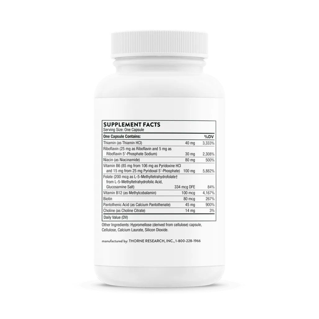 Thorne B-Complex #6 NSF 60 caps supplement facts