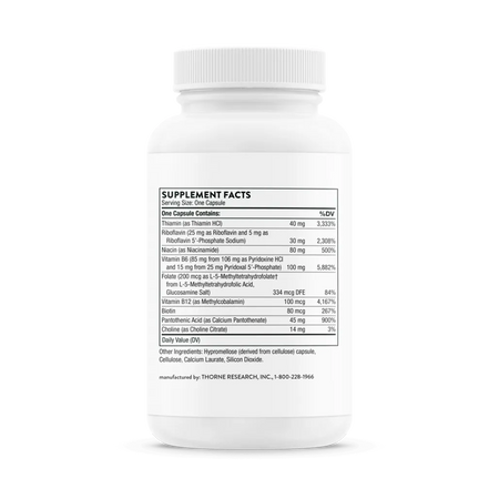 Thorne B-Complex #6 NSF 60 caps supplement facts
