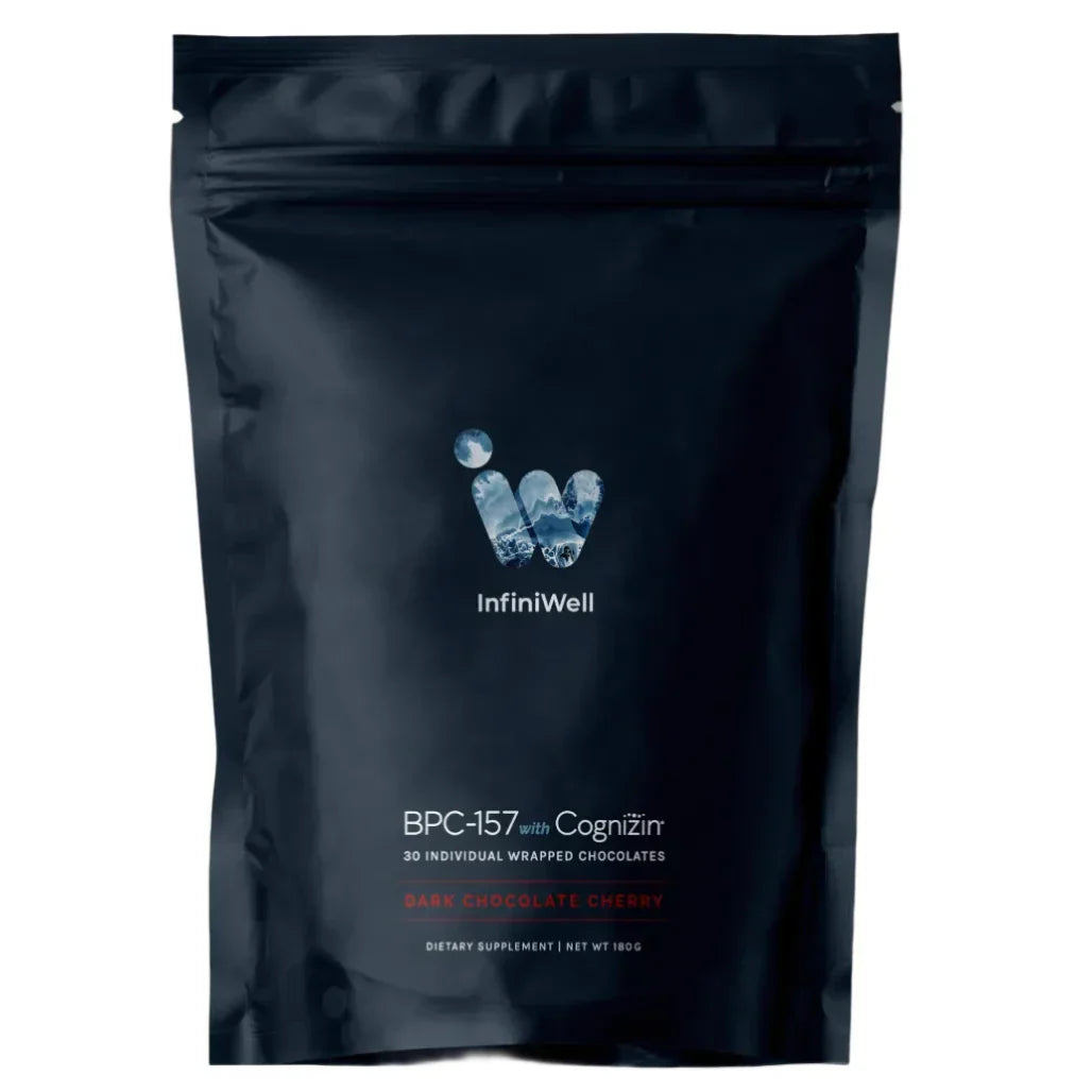 Infiniwell BPC-157 with Cognizine peptide chocolates – 250mcg peptide with cognitive support