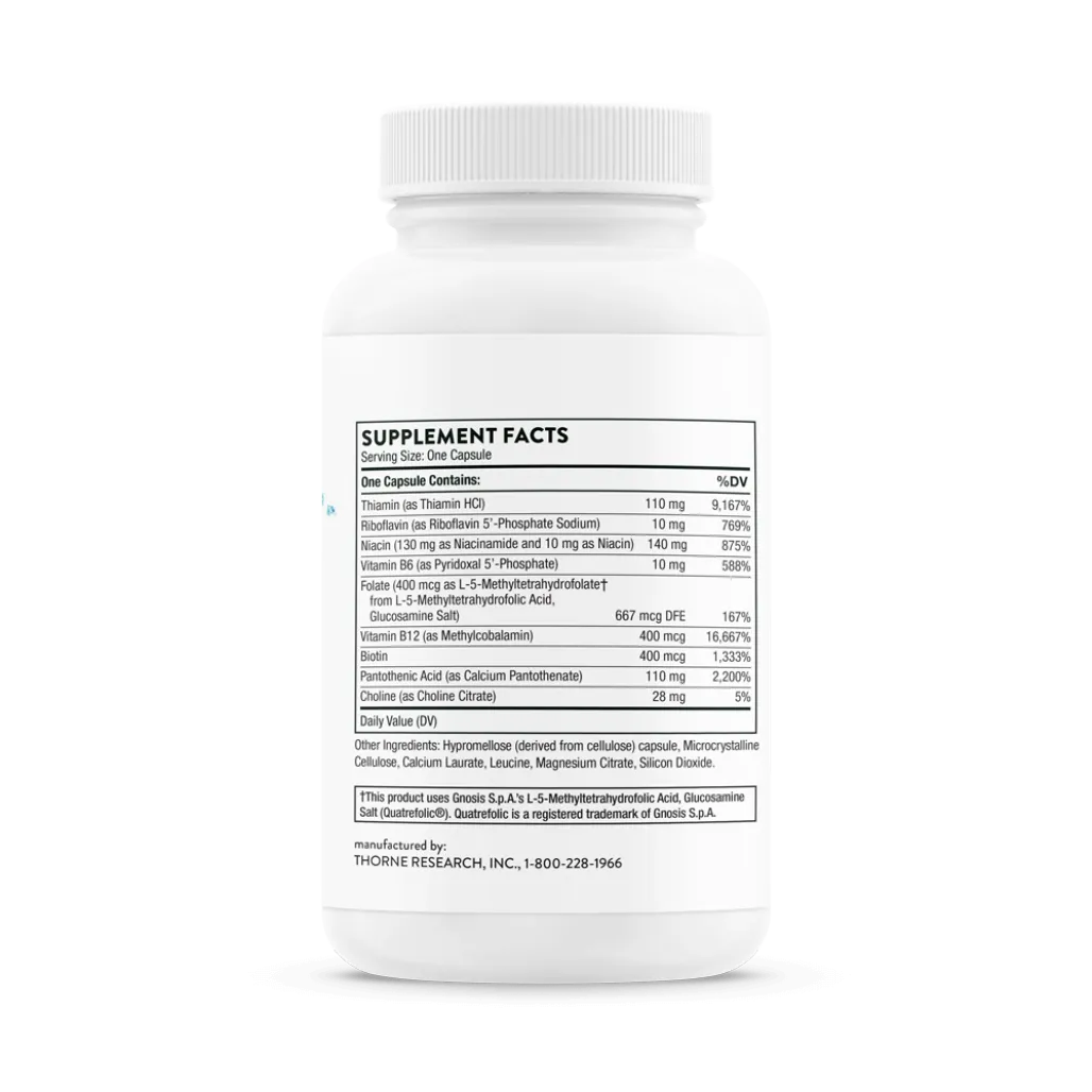 Thorne Basic B Complex 60 caps supplement facts