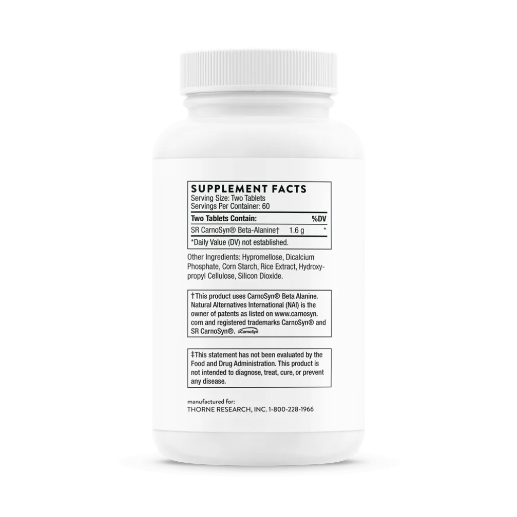Thorne Beta Alanine-SR NSF 120 tabs supplement facts