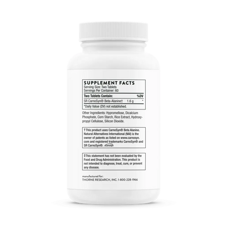 Thorne Beta Alanine-SR NSF 120 tabs supplement facts