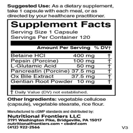 BetaZyme betaine HCl enzyme supplement ingredients