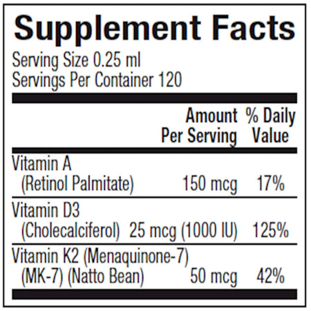 Vitamin K2, D3 & A Bioclinic Naturals