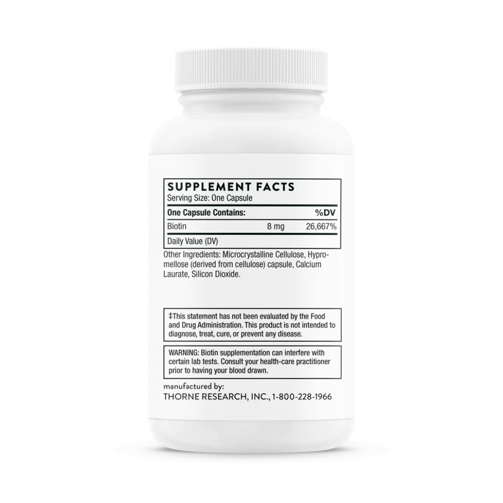 Thorne Biotin-8 60 vegcaps supplement facts