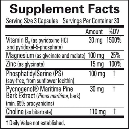 BrainMD Supplement facts of Attention Support mood supplement facts 