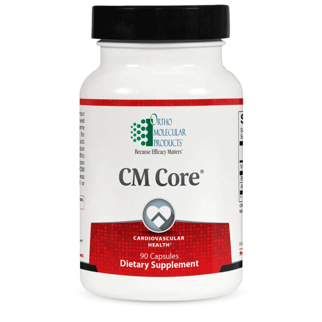 Ortho Molecular CM Core cardiometabolic support supplement bottle for healthy cholesterol and blood sugar levels