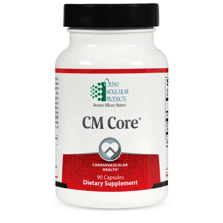 Ortho Molecular CM Core cardiometabolic support supplement bottle for healthy cholesterol and blood sugar levels