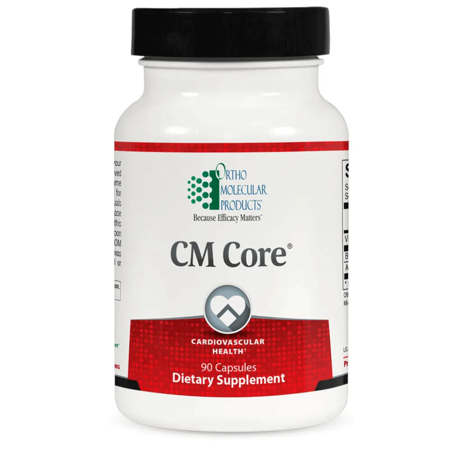 Ortho Molecular CM Core cardiometabolic support supplement bottle for healthy cholesterol and blood sugar levels