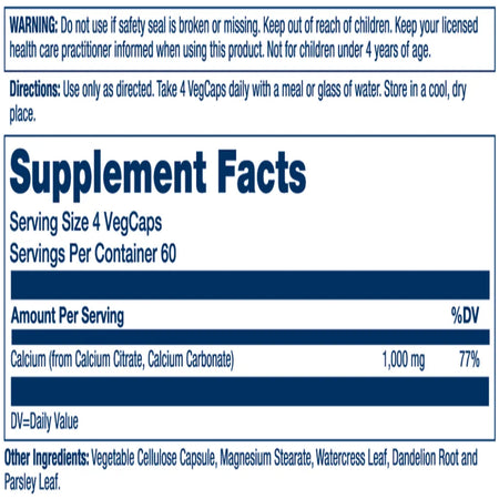 Calcium Citrate 1000mg Solaray
