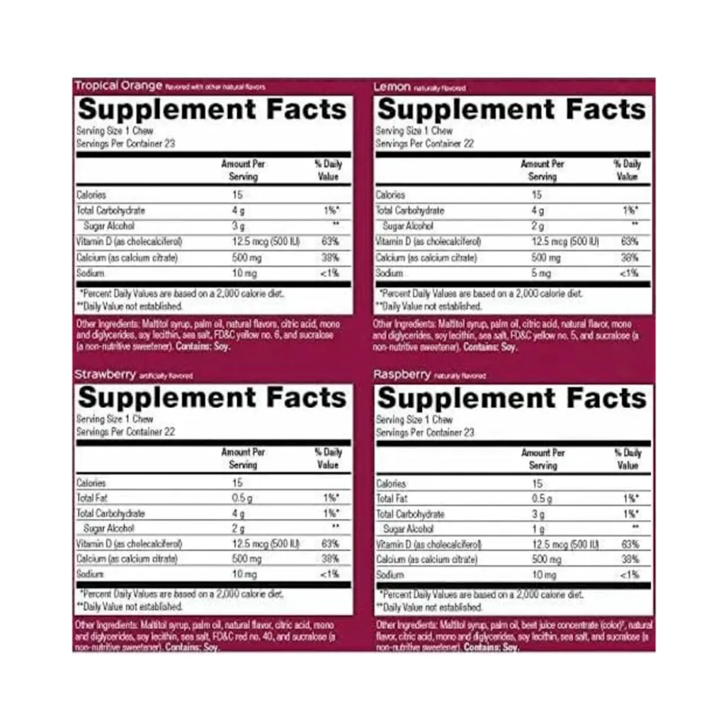 Calcium-Citrate-Chewy-500-mg-Assorted-Fruit-Flavors-Bariatric-Advantage