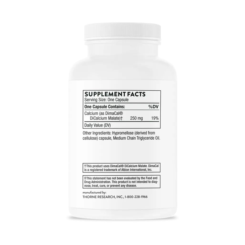 Thorne Calcium 120 vegcaps supplement facts