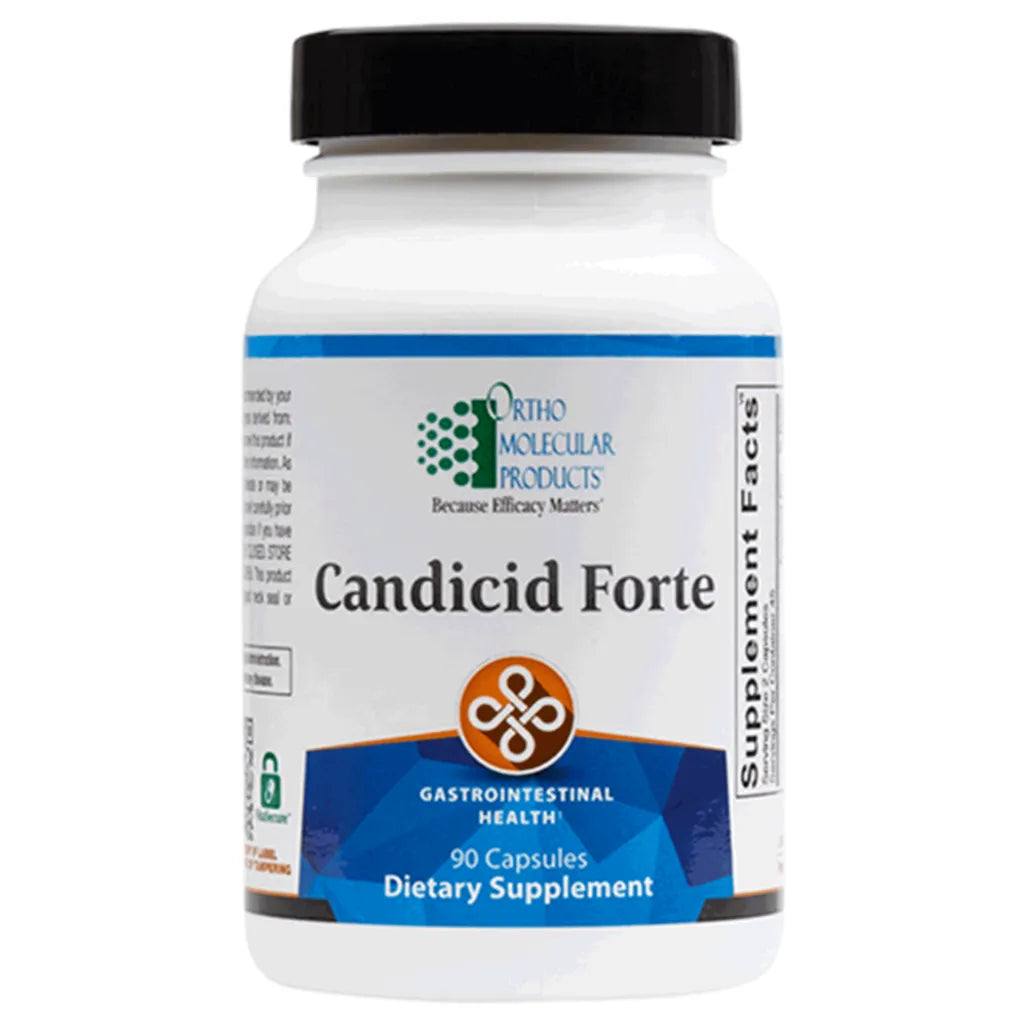 Candicid Forte by Ortho Molecular Products digestive support supplement packaging