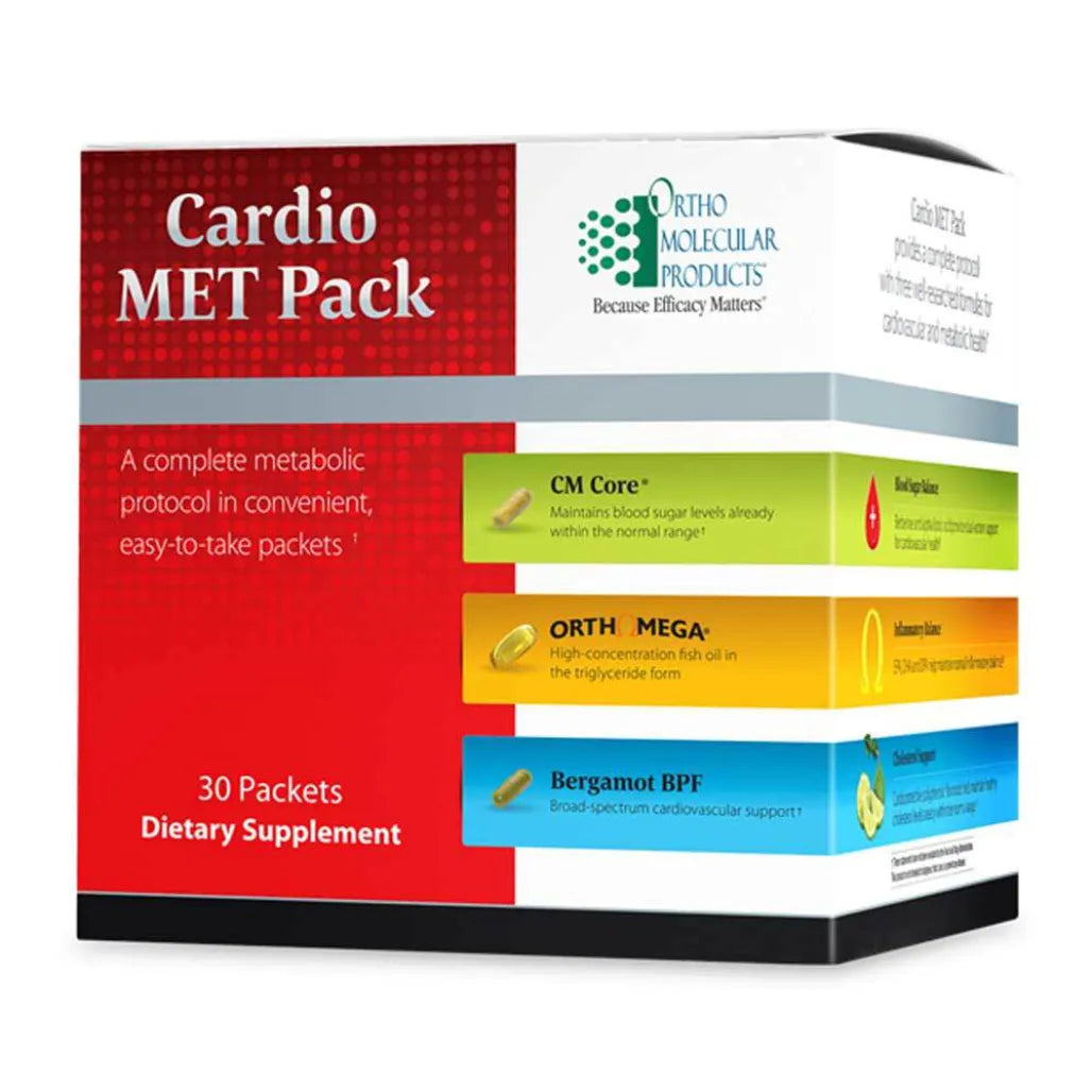 Ortho Molecular Cardio MET Pack cardiovascular and metabolic support supplement daily packets