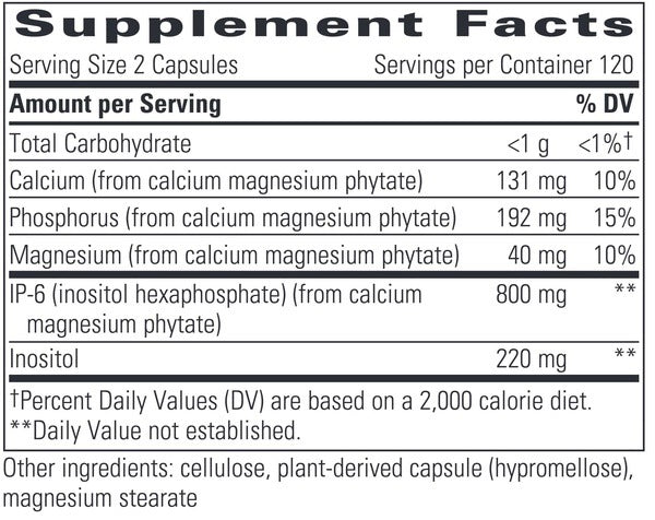 Integrative Therapeutics Cellular Forte with IP-6 & Inositol - Ingredients