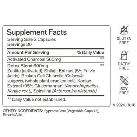 Amy Myers MD Charcoal Binder Complete supplement bottle for detoxification and alleviating bloating.