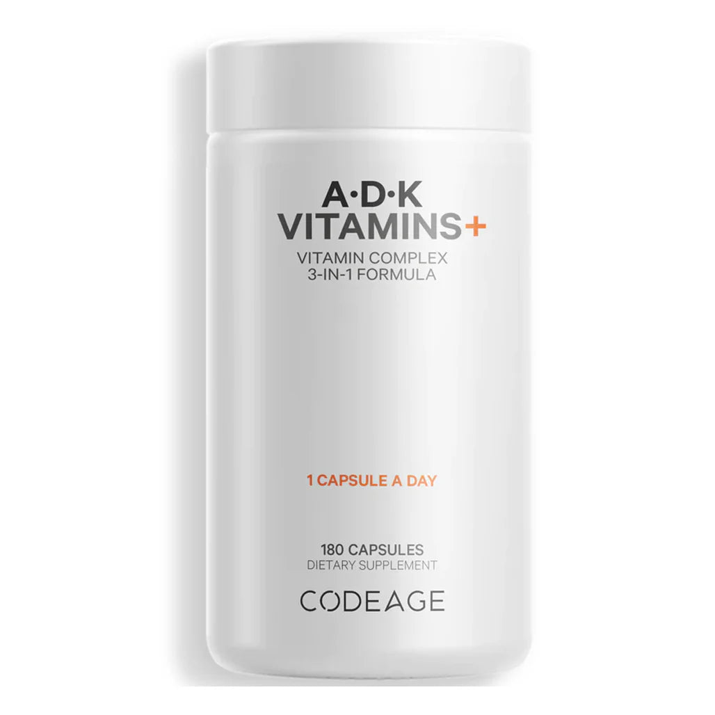 Codeage ADK Vitamins 180 capsules bottle front view supplement packaging
