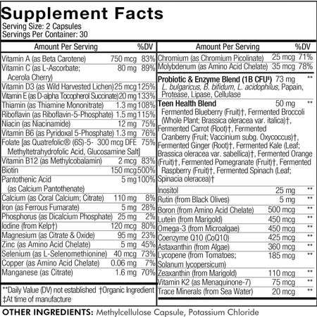 CodeAge Teens Fermented Multivitamin - Support Healthy Vision