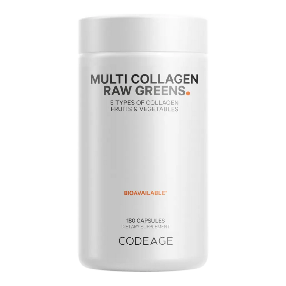 CodeAge Multi Collagen Raw Greens - Support Healthy Tendons, Ligaments and Muscles