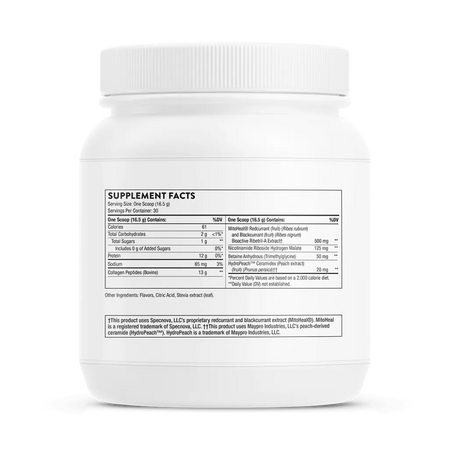 Thorne Collagen Plus 1.09 lb supplement facts