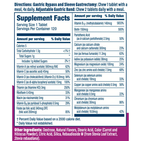 Complete Chewable Bariatric Multivitamin, Mixed Berry by Bariatric Fusion