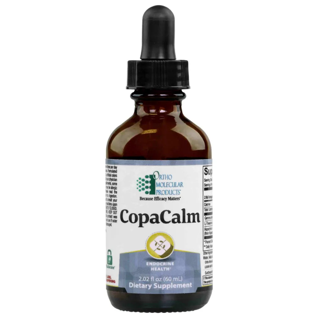 Ortho Molecular CopaCalm herbal supplement bottle for digestive comfort and gas relief support