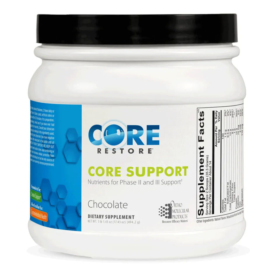 Core Support Chocolate by Ortho Molecular Products digestive support shake with probiotics and enzymes
