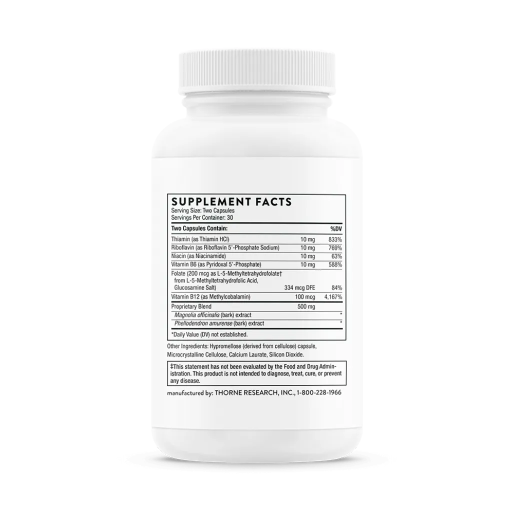 Thorne Craving and Stress Support 60 vegcaps supplement facts