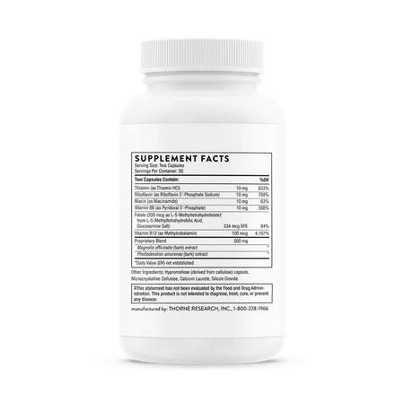 Thorne Craving and Stress Support 60 vegcaps supplement facts