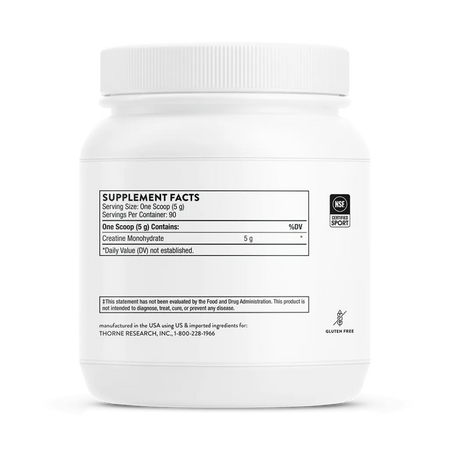 Thorne Creatine NSF Certified for Sport 16 oz supplement facts