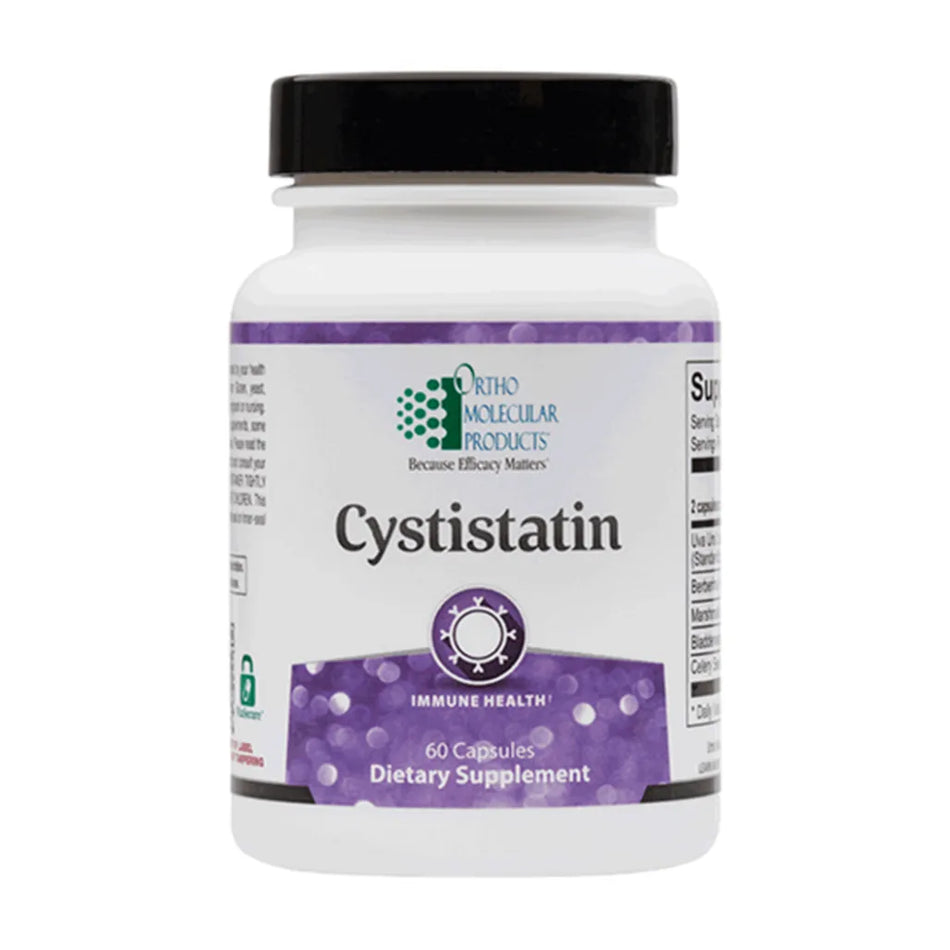 Ortho Molecular Cystistatin urinary tract support supplement bottle for microbial balance and healthy function
