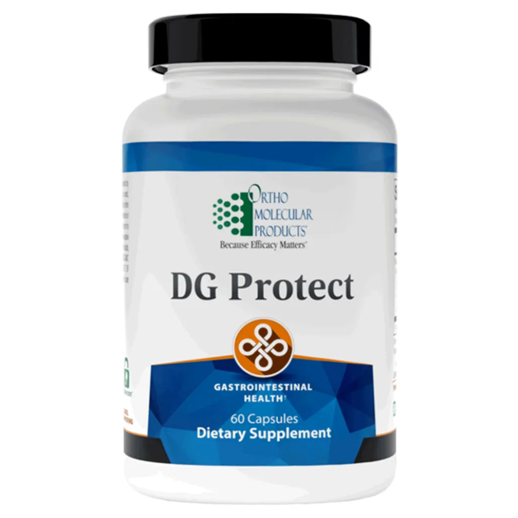 Ortho Molecular DG-Protect immune support supplement bottle with antioxidants and protective nutrients