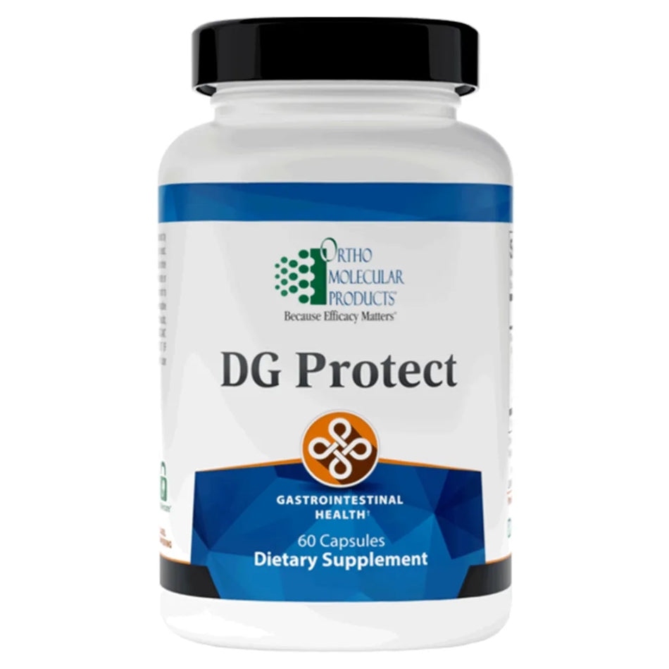 Ortho Molecular DG-Protect immune support supplement bottle with antioxidants and protective nutrients