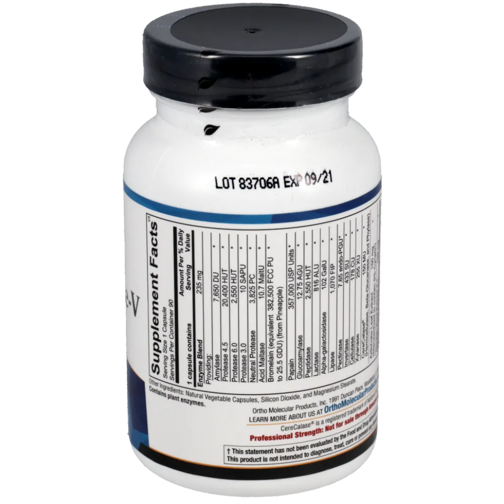 Digestzyme‑V ingredient panel with plant‑based digestive enzymes for protein, carbohydrate and fat breakdown