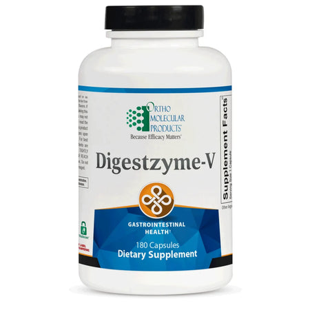Ortho Molecular Digestzyme‑V digestive enzyme supplement bottle for plant‑based enzyme support
