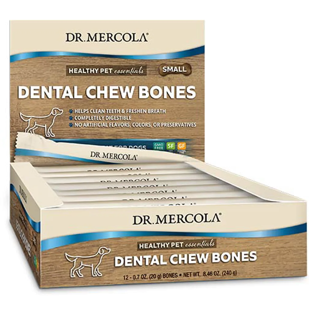 Dr. Mercola's Dog Dental Chew Bones Small 0.77 OZ with 12 Chews