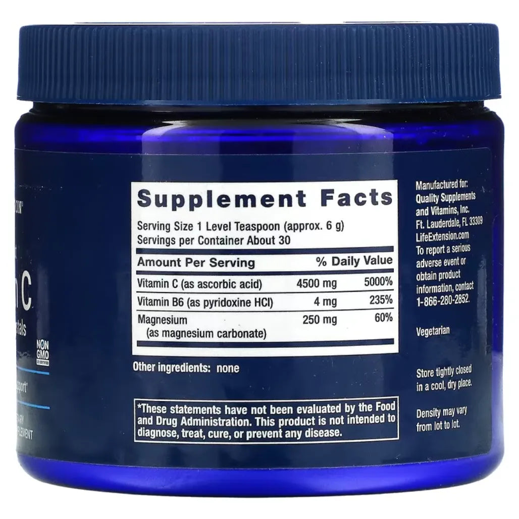 Effervescent Vitamin C Magnesium Crystals by Life Extension at Nutriessential.com